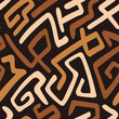 African Print Fabric. Vector Seamless Tribal Pattern. Traditional Ethnic Hand Drawn Ornament for your Design Cloth, Carpet, Rug, Wrap