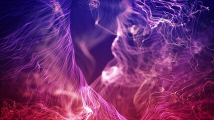 Poster - Abstract Fluid Particles Graphic Background Loop/ 4k animation of an abstract slow motion fluid particles background graphic design with light flare seamless looping