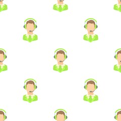 Poster - Man with a headset pattern seamless background texture repeat wallpaper geometric vector