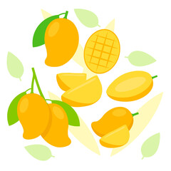 Ripe Mango elements abstract vector design background