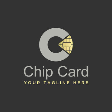 Simple and unique letter or word C font with Chip card image graphic icon logo design abstract concept vector stock. Can be used as a symbol related to initial or internet