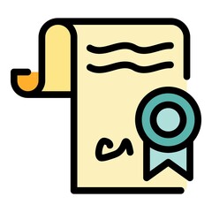Poster - Investor contract icon. Outline investor contract vector icon color flat isolated