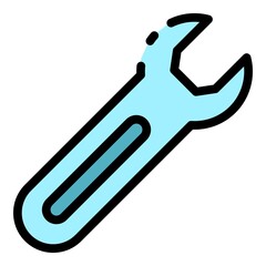 Poster - Metal wrench icon. Outline metal wrench vector icon color flat isolated
