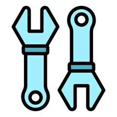 Poster - Set wrench icon. Outline set wrench vector icon color flat isolated
