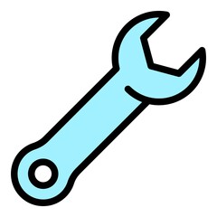 Poster - Key wrench icon. Outline key wrench vector icon color flat isolated