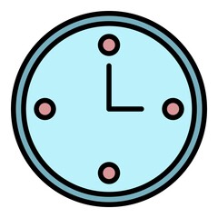 Poster - Wall clock icon. Outline wall clock vector icon color flat isolated