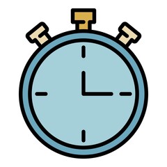 Poster - Stopwatch icon. Outline stopwatch vector icon color flat isolated
