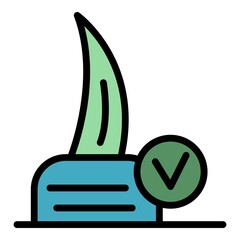 Poster - cat claw icon. outline cat claw vector icon color flat isolated