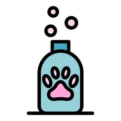 Wall Mural - Dog shampoo icon. Outline dog shampoo vector icon color flat isolated