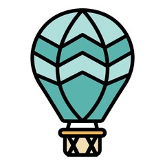 Poster - Meteo balloon icon. Outline meteo balloon vector icon color flat isolated