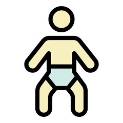 Poster - Baby kid icon. Outline baby kid vector icon color flat isolated