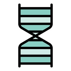 Poster - Dna icon. Outline dna vector icon color flat isolated