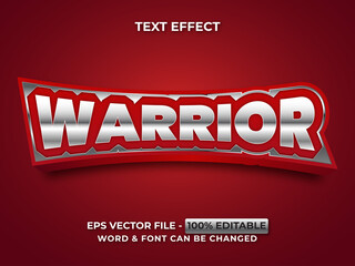 Poster - warrior text effect silver style. editable text effect.