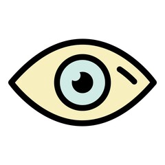 Poster - human eye icon. outline human eye vector icon color flat isolated