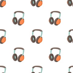 Wall Mural - Headphones pattern seamless background texture repeat wallpaper geometric vector