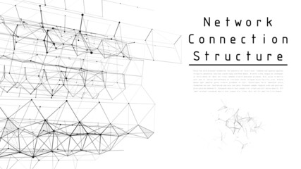 Network connection structure. Concept of hi tech and future. Communication and web concept. Big data visualization. Vector illustration.