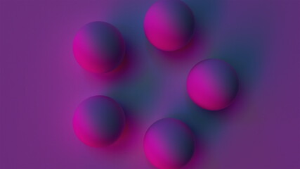 Poster - Bright ball with colorful 3d render gradient floating on surface. Creative minimalism with simple geometrically round shape. Futuristic planet in abstract space