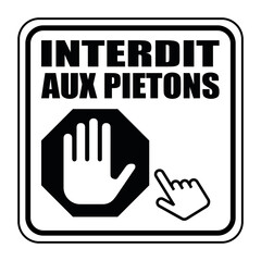 Sticker - Logo interdit aux piétons.