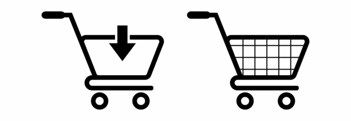 Wall Mural - shopping cart icon set, shopping cart vector set, shopping basket icon vector