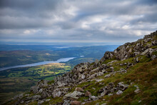 View From The Top Of The Old Man Of Coniston In The English Lake District In Cumbria.Popular For Fell Walking.