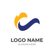 © Amelia - simple letter C logo design template concept vector with flat yellow and blue color style