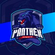 angry panther head mascot esport logo design character for sport and gaming