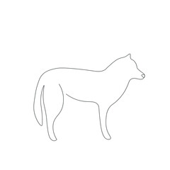 Wall Mural - Dog puppy line drawing vector illustration