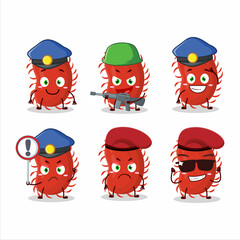 Poster - A dedicated Police officer of picornaviridae mascot design style