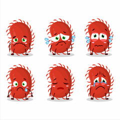 Sticker - Picornaviridae cartoon in character with sad expression