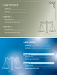 olive colored and blue vector templates of visit cards - lawyers