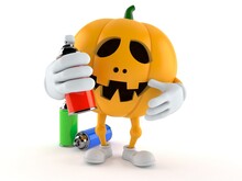 Halloween Pumpkin Character With Spray Cans