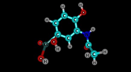 Poster - Acetarsol molecular structure isolated on black