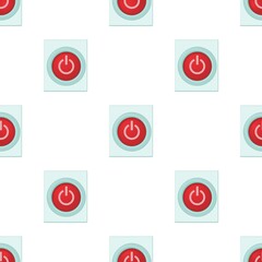 Poster - Red power on or off button pattern seamless background texture repeat wallpaper geometric vector