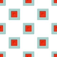 Poster - Red square button pattern seamless background texture repeat wallpaper geometric vector