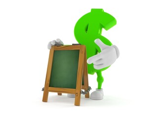 Canvas Print - Dollar character with chalk signboard