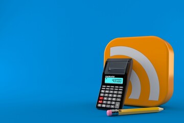 Wall Mural - RSS icon with calculator and pencil