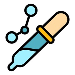 Poster - Pipette test icon. Outline pipette test vector icon color flat isolated