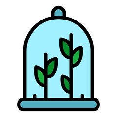 Poster - laboratory plant icon. outline laboratory plant vector icon color flat isolated
