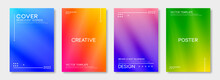 Set Of Colorful Cover Design Templates. Abstract Satin Texture Background For Banner, Posters, And Wallpaper. Vector