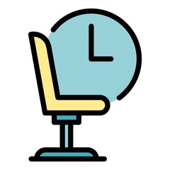 Poster - Chair waiting icon. Outline chair waiting vector icon color flat isolated