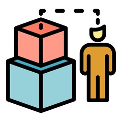 Poster - Test interaction icon. Outline test interaction vector icon color flat isolated