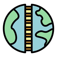 Poster - Global interaction icon. Outline global interaction vector icon color flat isolated