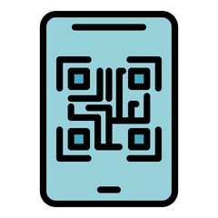 Poster - Smartphone interaction icon. Outline smartphone interaction vector icon color flat isolated