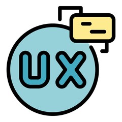 Poster - Ux interaction icon. Outline ux interaction vector icon color flat isolated
