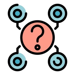Poster - Question interaction icon. Outline question interaction vector icon color flat isolated