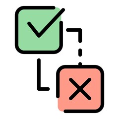 Poster - Approved interaction icon. Outline approved interaction vector icon color flat isolated