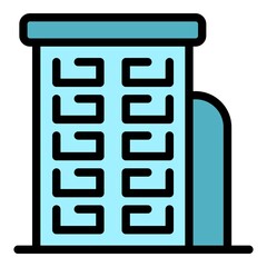 Poster - University building icon. Outline university building vector icon color flat isolated