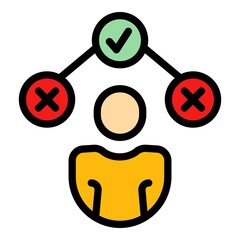 Poster - Personal experience icon. Outline personal experience vector icon color flat isolated