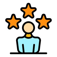 Poster - Personal rating experience icon. Outline personal rating experience vector icon color flat isolated