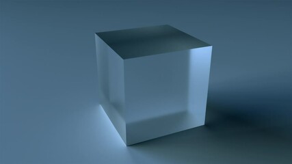 Aufkleber - geometric crystal with 3d render of matte surface. futuristic square minimalism with clean sides and
